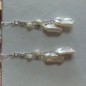 Ann Taylor White Beaded Earrings